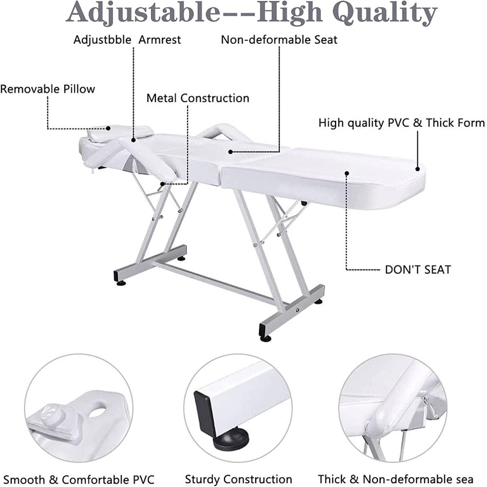 Beauty Salon Portable Adjustable Facial Massage Bed